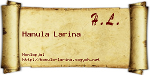 Hanula Larina névjegykártya